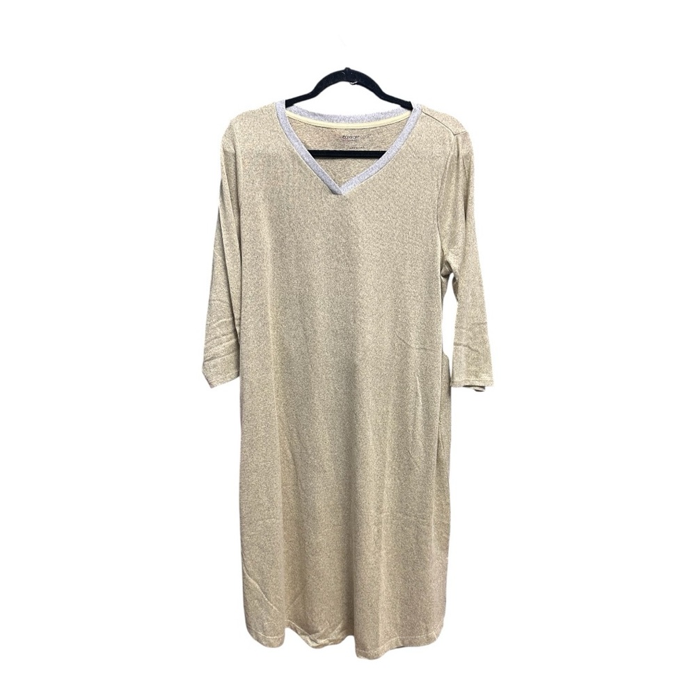Comfort Code By Cuddl Duds V Neck Lounge Dress Night Gown Medium